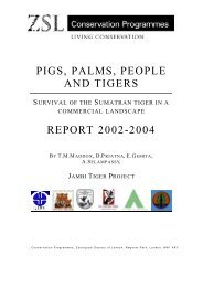 ZSL Ranging patterns in Sumatran tigers final report 2004