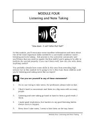 MODULE FOUR Listening and Note Taking