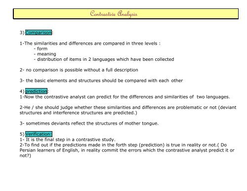 Contrastive Analysis