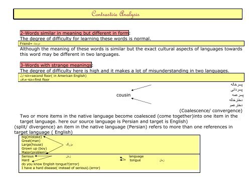 Contrastive Analysis