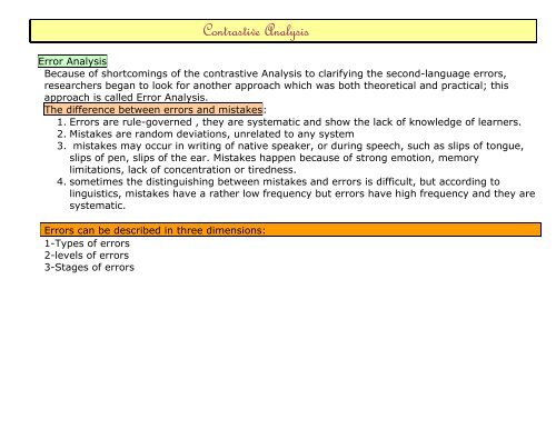 Contrastive Analysis