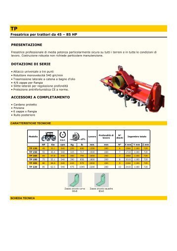 Fresatrice per trattori da 45 – 85 HP PRESENTAZIONE ... - F.lli Zanotti