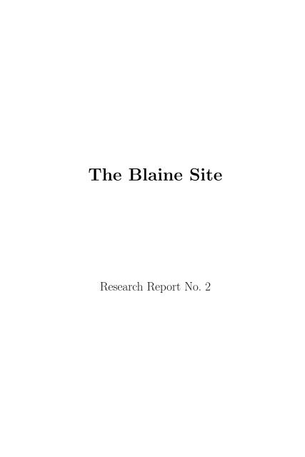 The Blaine Site - South Dakota State Historical Society