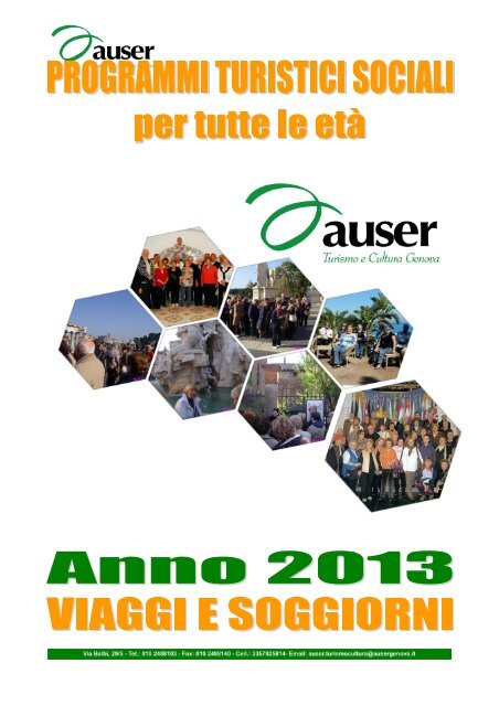 Catalogo iniziative turistiche 2013 - Auser Liguria