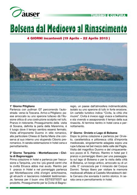 Catalogo iniziative turistiche 2013 - Auser Liguria