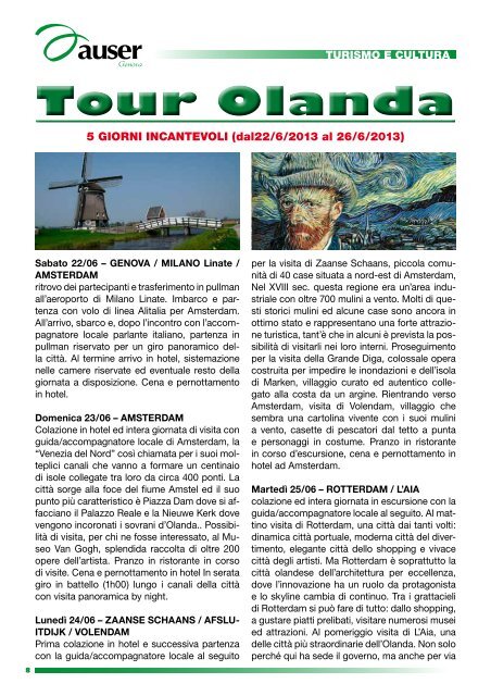 Catalogo iniziative turistiche 2013 - Auser Liguria