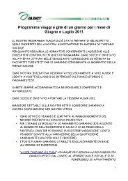 Programma viaggi e gite di un giorno per i mesi di ... - Auser Liguria