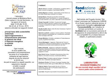 Depliant invito con Programma - Auser Liguria