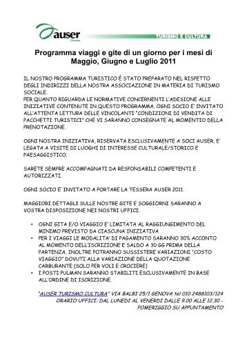 visualizza il catalogo contenente anche i dettagli dei ... - Auser Liguria