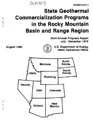 State Geothermal Commercialization Programs ... - University of Utah