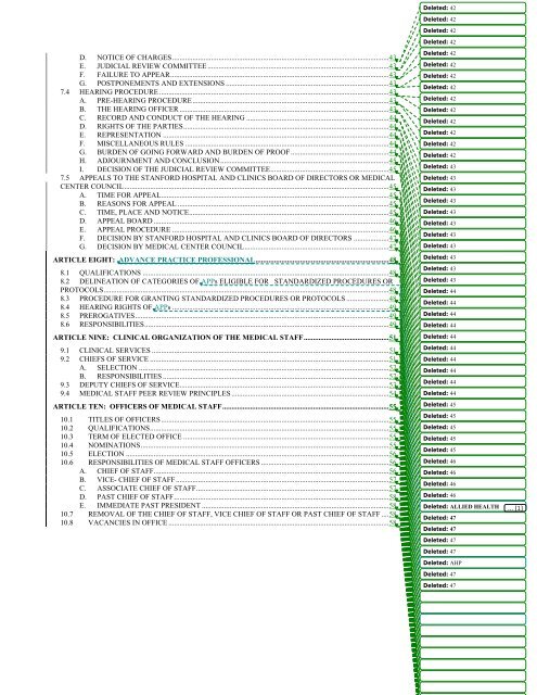 medical staff bylaws rules and regulations stanford hospital and clinics