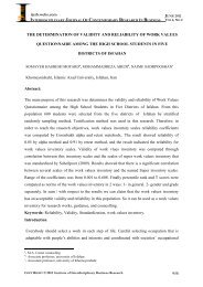 the determination of validity and reliability of work values - journal ...
