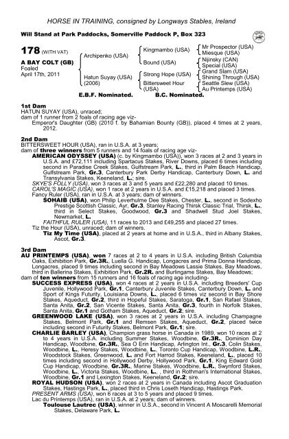 guineas breeze up & horses in training sale guineas ... - Tattersalls