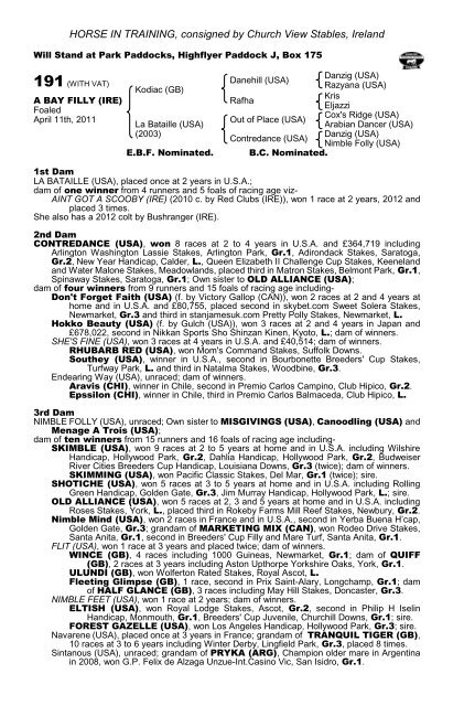 guineas breeze up & horses in training sale guineas ... - Tattersalls