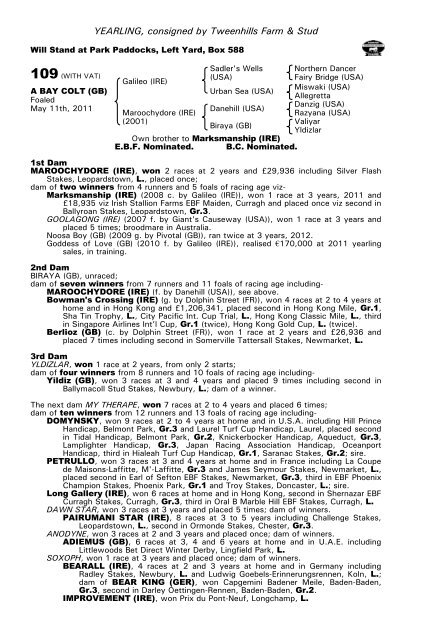 October Yearling Sale Book 1 - Tattersalls