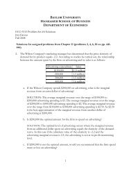 Problem Set #4 Solutions - Baylor University