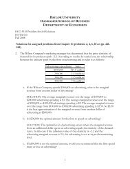 Problem Set #4 Solutions - Baylor University