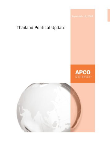 Thailand Political Update - APCO Worldwide