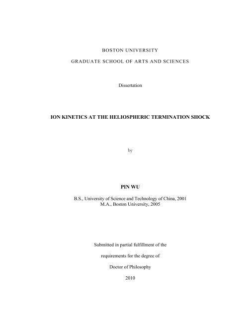 ION KINETICS AT THE HELIOSPHERIC TERMINATION SHOCK PIN ...