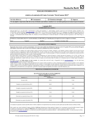 foglio informativo - Deutsche Bank SpA