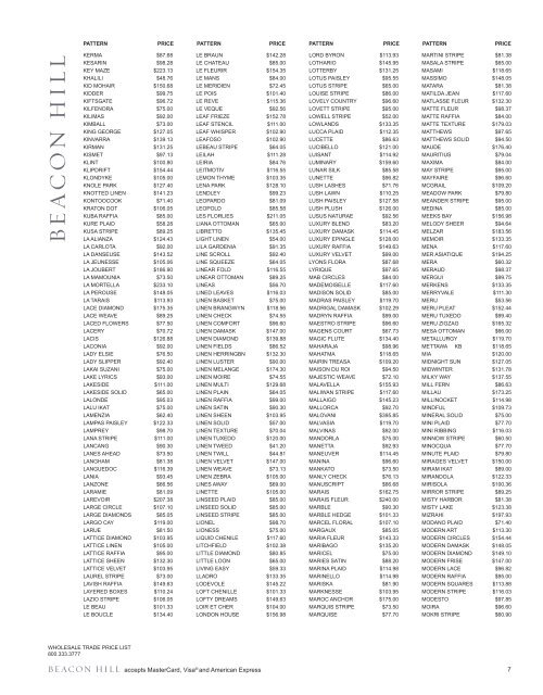 wholesale trade price list effective july 30, 2012 - Robert Allen