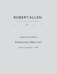 drapery hardware WHOLESALE PRICE LIST - Robert Allen