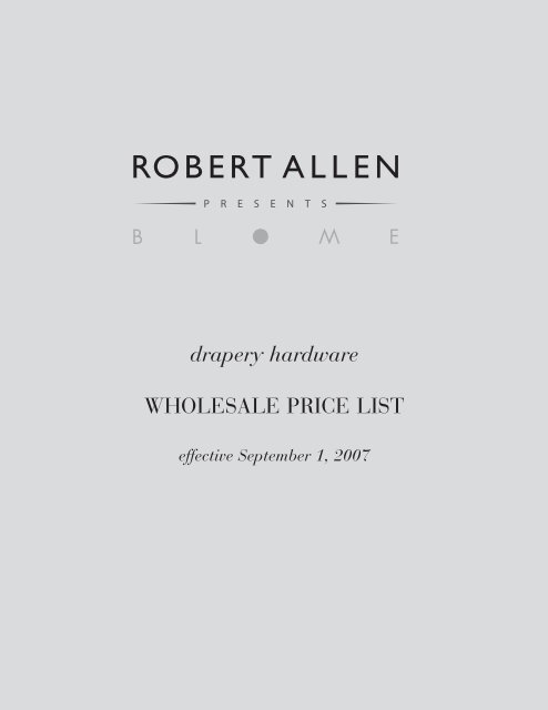 drapery hardware WHOLESALE PRICE LIST - Robert Allen