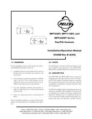 Pelco MPT24DT MPT115DT and MPT220DT SeriesPan_Tilt ...