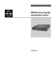 Pelco MPTAZ Series Pan_Tilt and Scanner Control_manual