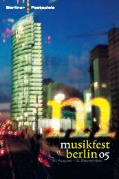 Musikfest Programm - Berliner Festspiele