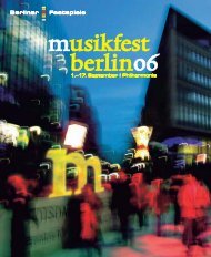 Musikfest Programm - Berliner Festspiele