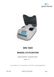 SRS100_II_manuel d'utilisation - Greiner Bio-One