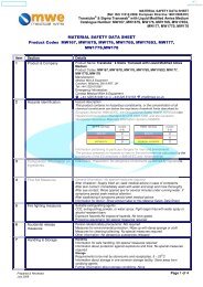 MATERIAL SAFETY DATA SHEET Product Codes MW167 ...