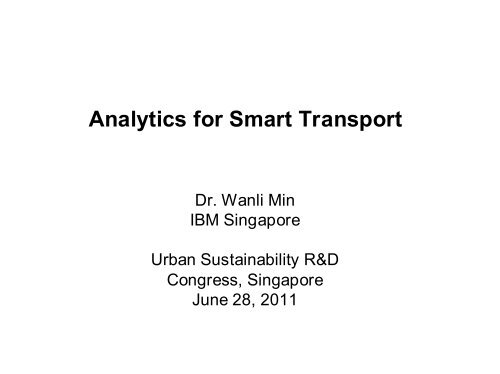 Analytics for Smart Transport - LTA Academy - Land Transport ...