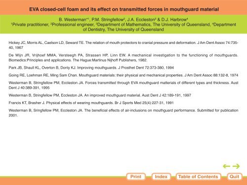 EVA closed-cell foam and its effect on transmitted forces - Australian ...