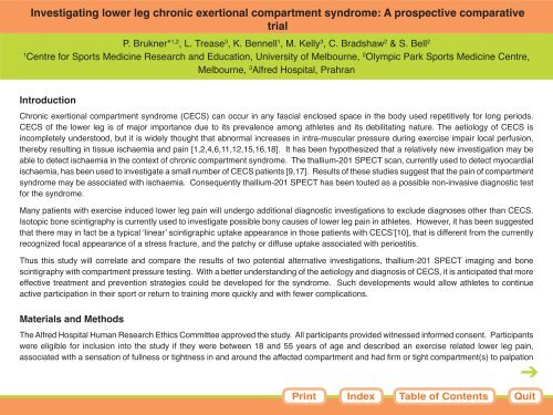 Investigating lower leg chronic exertional compartment syndrome: A ...