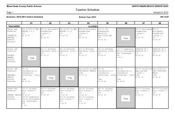 Master Schedule - North Miami Beach Senior High School - Miami ...