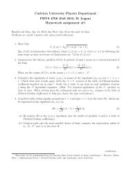 Assignment 1 - Department of Physics - Carleton University