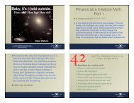 Baby, it's (c)old outside... Physics as a Creation Myth. Part 1