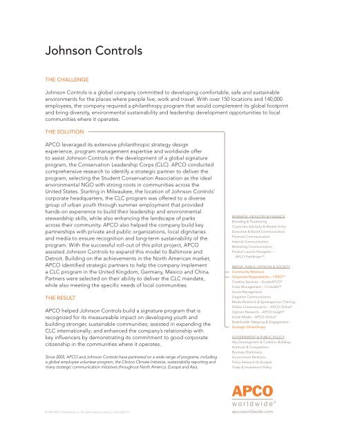 Johnson Controls - APCO Worldwide