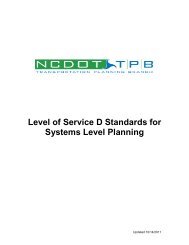 Level of Service D Standard Tables - Connect NCDOT