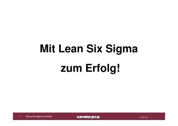 Mit Lean Six Sigma zum Erfolg!