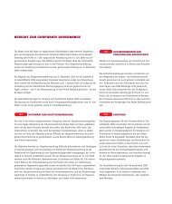 BERICHT ZUR CORPORATE GOVERNANCE - Annual Report 2006
