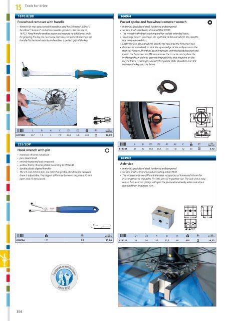 Tools for bicycle service 15 - Unior