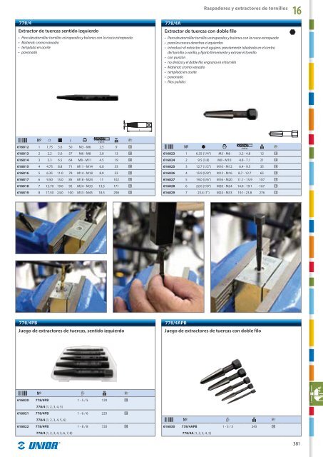 Catalogo de herramientas manuales - Unior