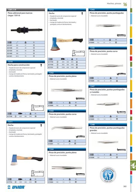 Catalogo de herramientas manuales - Unior