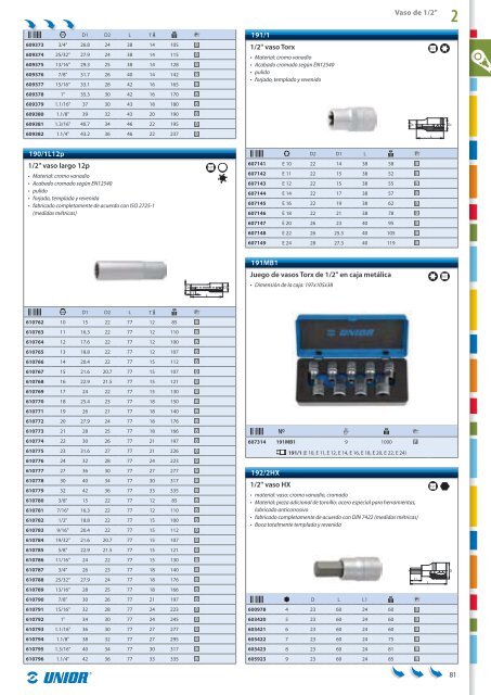 Catalogo de herramientas manuales - Unior