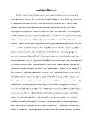 My ultimate career goal is to be an academic psychologist ...