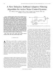 A New Delayless Subband Adaptive Filtering Algorithm for Active ...
