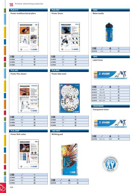 Hand tools catalogue - Unior